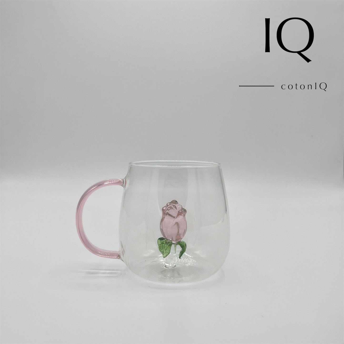 Glastasse mit 3D-Figur – Rose – 380 ml-0