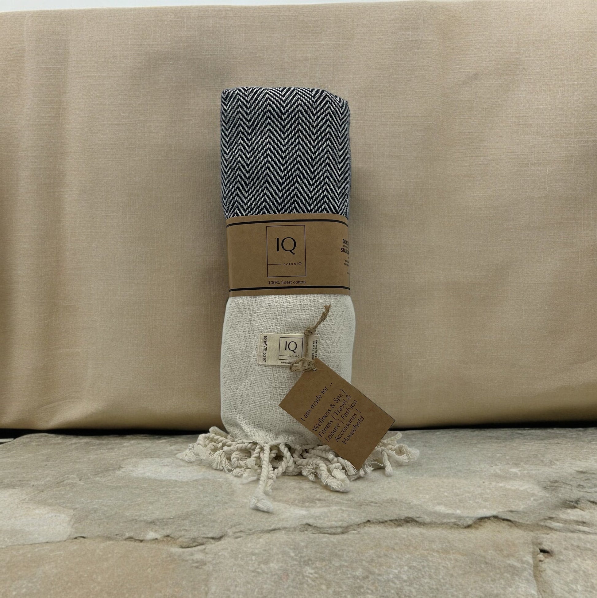 Hamamtuch | Saunatuch | Strandtuch | Venezuela | Schwarz | 170x95 cm-0