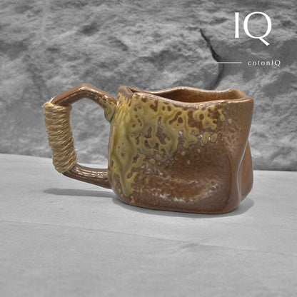 Handgefertigte Keramiktasse – Rustikales Unikat – Braun und Erdtöne –  230 ml-0