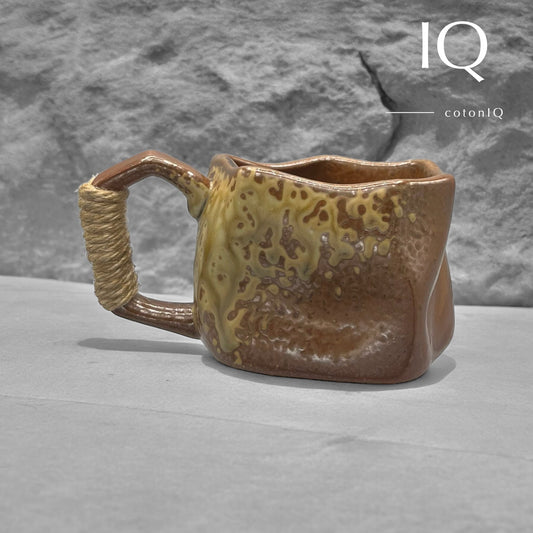 Handgefertigte Keramiktasse – Rustikales Unikat – Braun und Erdtöne –  230 ml-0