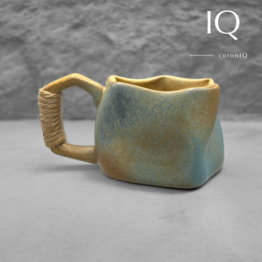 Handgefertigte Keramiktasse – Rustikales Unikat – Blau- und Erdtöne –  230 ml-0