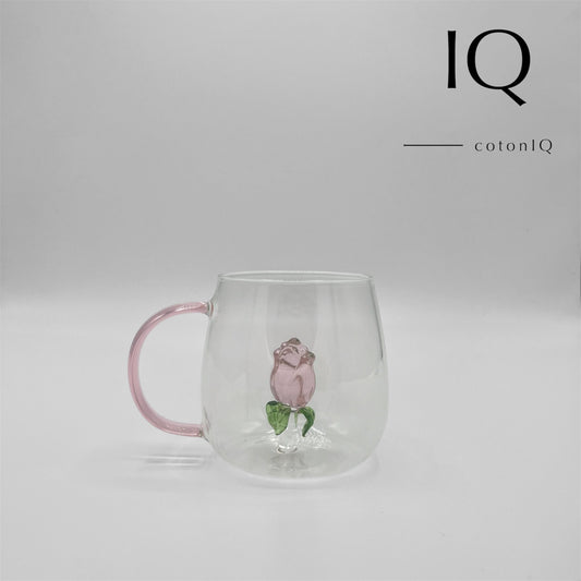 Glastasse mit 3D-Figur – Rose – 380 ml-0