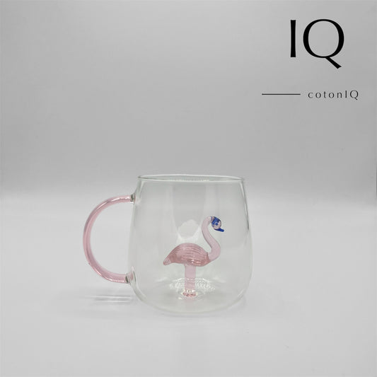 Glastasse mit 3D-Figur – Flamingo – 380 ml-0