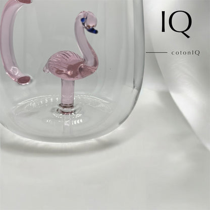 Glastasse mit 3D-Figur – Flamingo – 380 ml-1