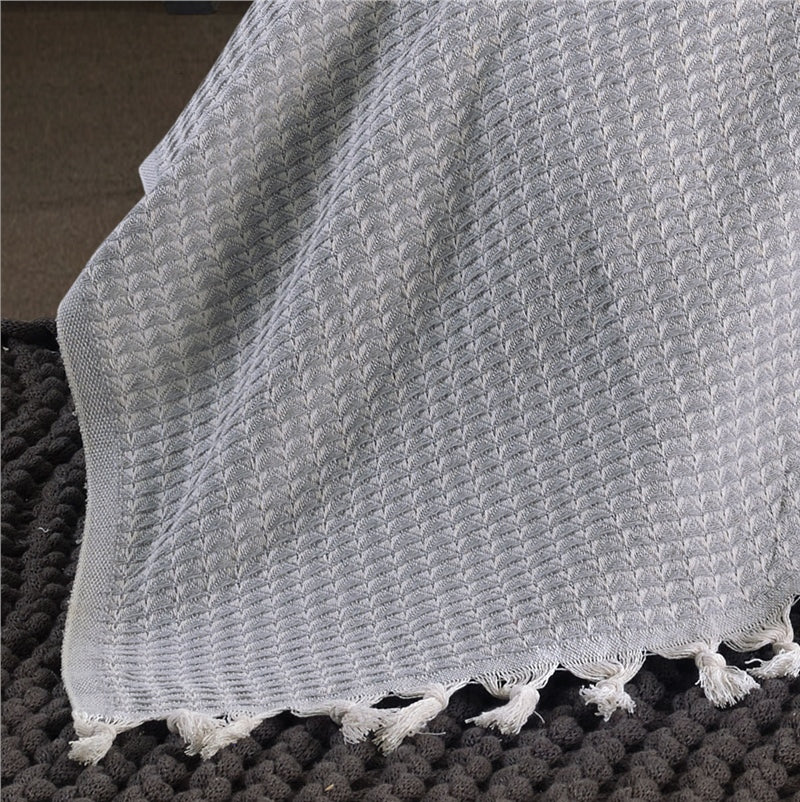 Tagesdecke | Bettüberwurf | Sofaüberwurf | 150 x 200 cm | 100% Baumwolle | Grau-1